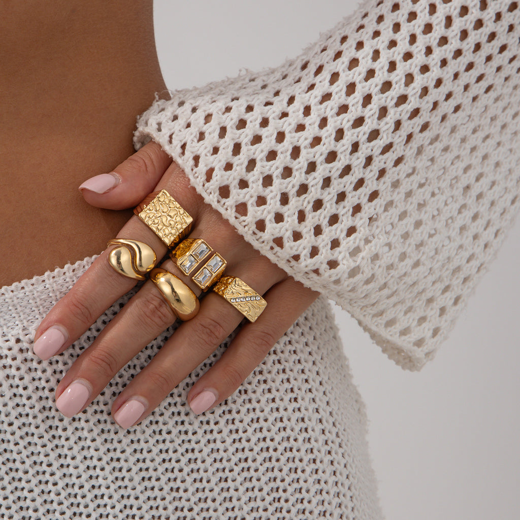 GOLD&SILK Diamond and Gemstone Set Rings (5 pieces)