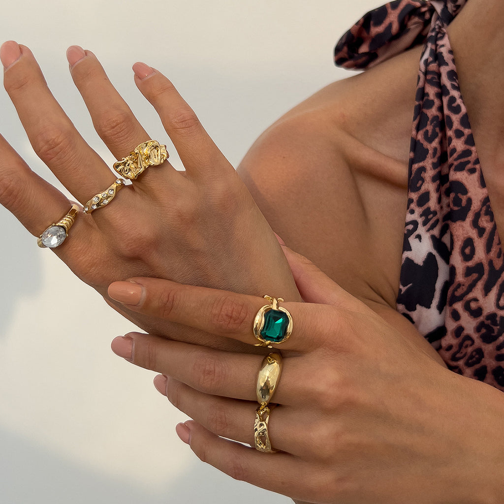 GOLD&SILK Diamond and Gemstone Set Rings (6 pieces)