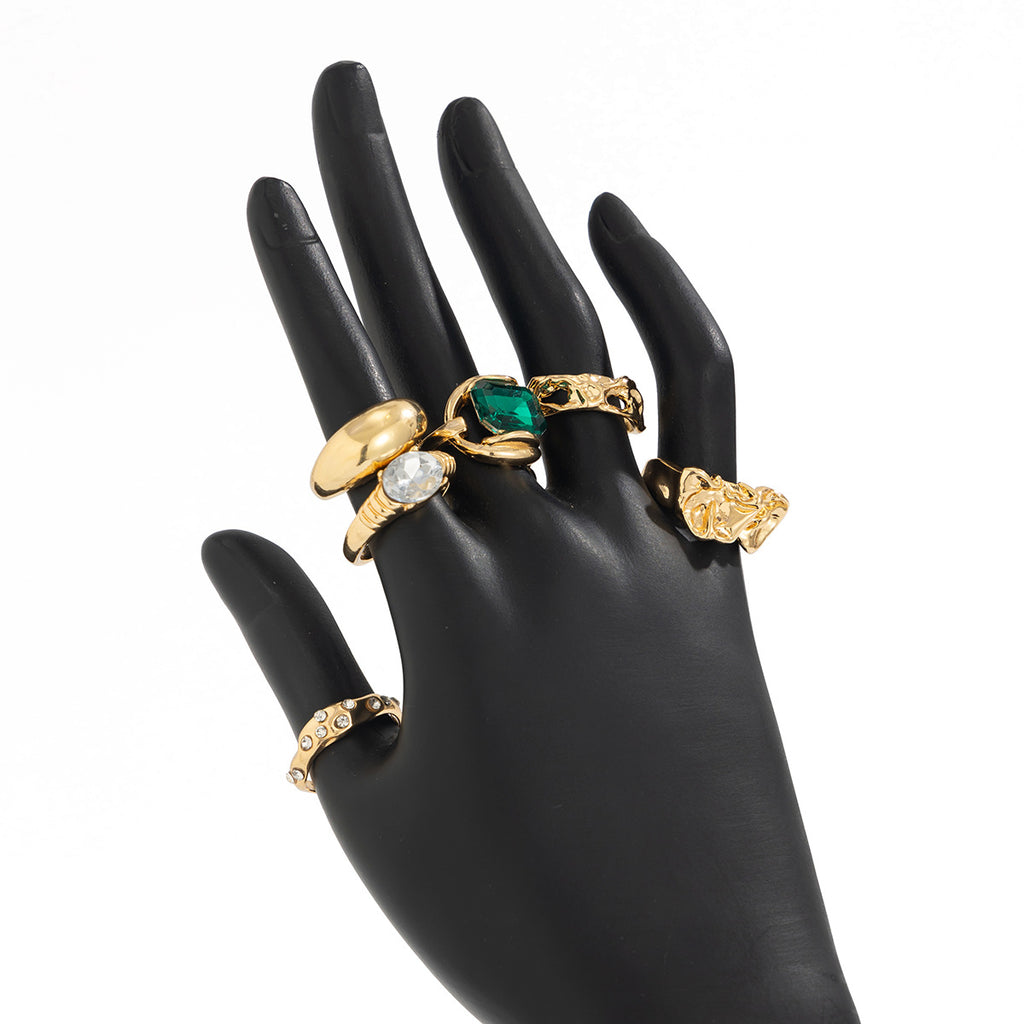GOLD&SILK Diamond and Gemstone Set Rings (6 pieces)